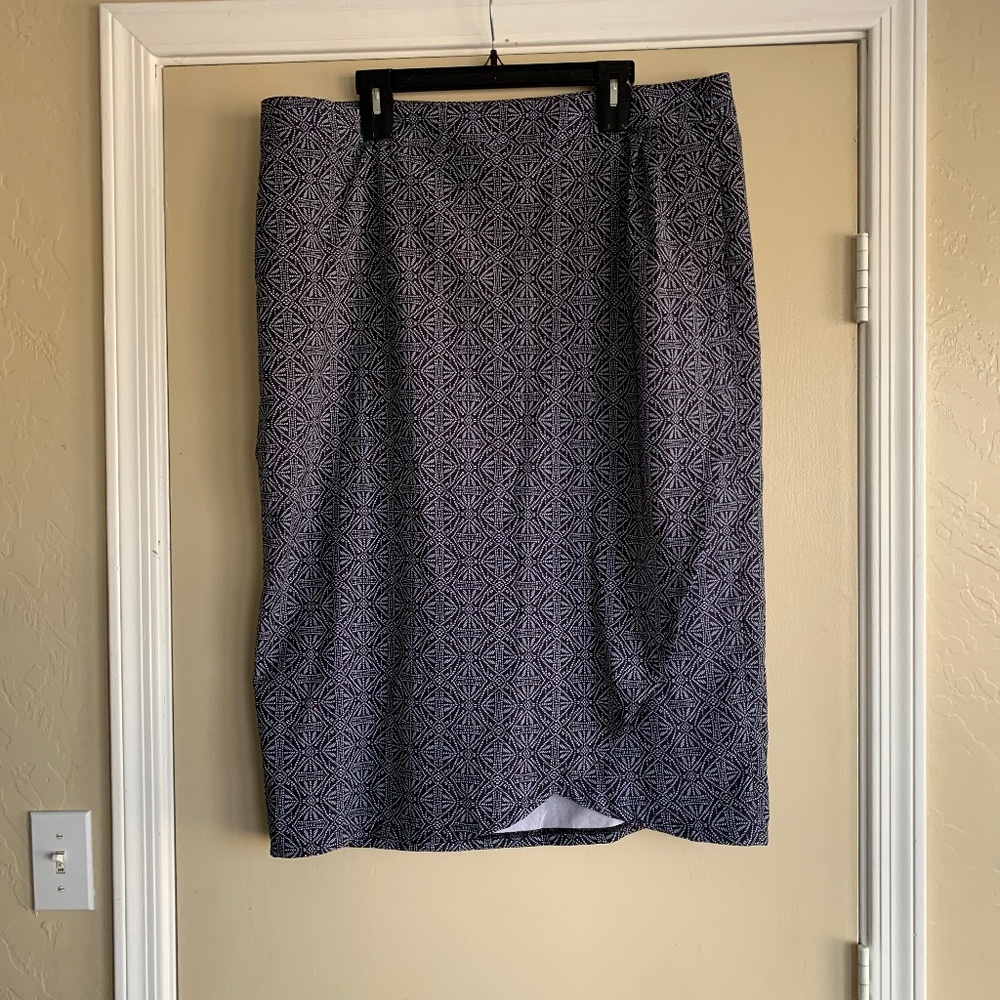 Rip Skirt Wrap MIDI Skirt XXL Black White Geometric Print Beach Coastal